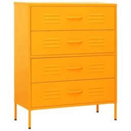 Berkfield Home Chest of Drawers Mustard Yellow 80x35x101.5 cm Steel