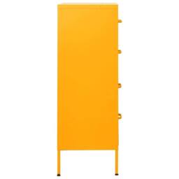 Berkfield Home Chest of Drawers Mustard Yellow 80x35x101.5 cm Steel - thumbnail 4
