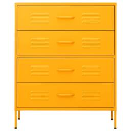 Berkfield Home Chest of Drawers Mustard Yellow 80x35x101.5 cm Steel - thumbnail 3