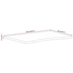 Berkfield Home Desk Top with Curve 100x50x2.5 cm Solid Wood Rough Mango in Brown - thumbnail 8