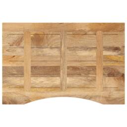 Berkfield Home Desk Top with Curve 100x50x2.5 cm Solid Wood Rough Mango in Brown - thumbnail 5