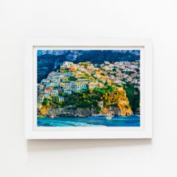 "Warren Reed - Designer Positano, Amalfi Coast Framed Art Print in White - Size: W12"" x H16""" - thumbnail 2
