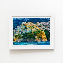 "Warren Reed - Designer Positano, Amalfi Coast Framed Art Print in White - Size: W12"" x H16""" - thumbnail 1