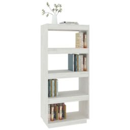 Berkfield Home Book Cabinet/Room Divider White 60x35x135 cm Solid Pinewood - Size: 60 x 35 x 135 cm - thumbnail 4