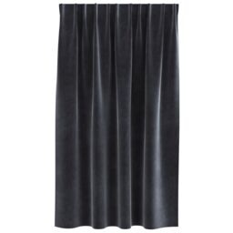 Berkfield Home Blackout Curtains with Top Tape 2 pcs Dark Grey Velvet - thumbnail 3