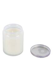 Living and Home Embossing Glass Cup Soy Wax Scented Candle with Lid in White - thumbnail 4