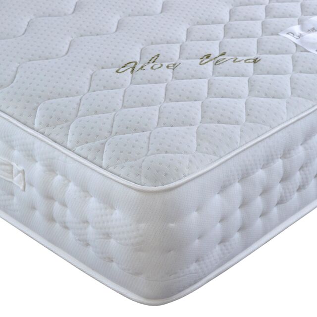 Bedmaster Aloe Vera Pocket Sprung Memory Foam Mattress in White - Size: Small Double - image 1