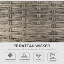 OUTSUNNY 6 PCs Rattan Garden Furniture Sectional Corner Sofa, Light Grey - thumbnail 5