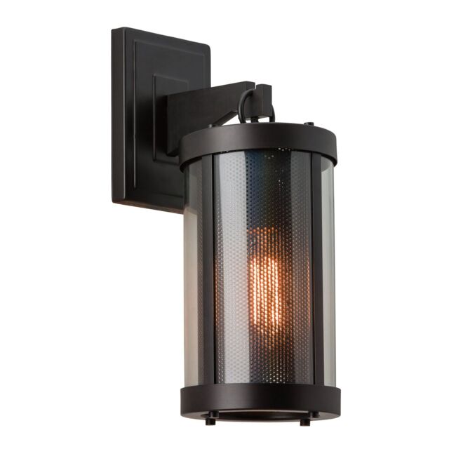 Loops Wall Light GlaSS Black Panels Perforated Steel Oil Rubbed Bronze LED E27 100W