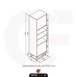 Creative Furniture Harmony Loft Display Cabinet 175cm - Dark Oak & Black - thumbnail 9