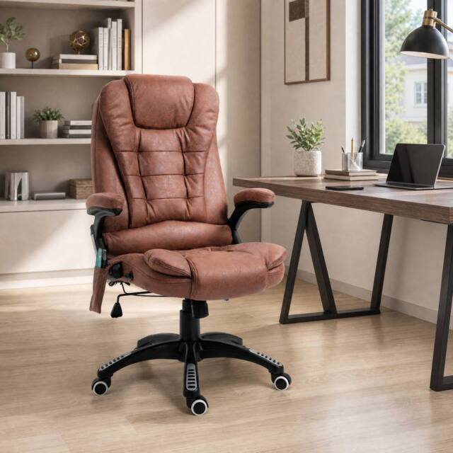 STILVORA Massage Recliner Chair with Heating & 6 Massage Points in Brown - image 1