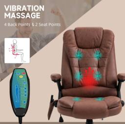 STILVORA Massage Recliner Chair with Heating & 6 Massage Points in Brown - thumbnail 4