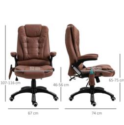 STILVORA Massage Recliner Chair with Heating & 6 Massage Points in Brown - thumbnail 2