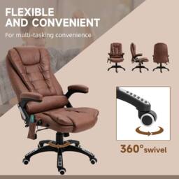 STILVORA Massage Recliner Chair with Heating & 6 Massage Points in Brown - thumbnail 8