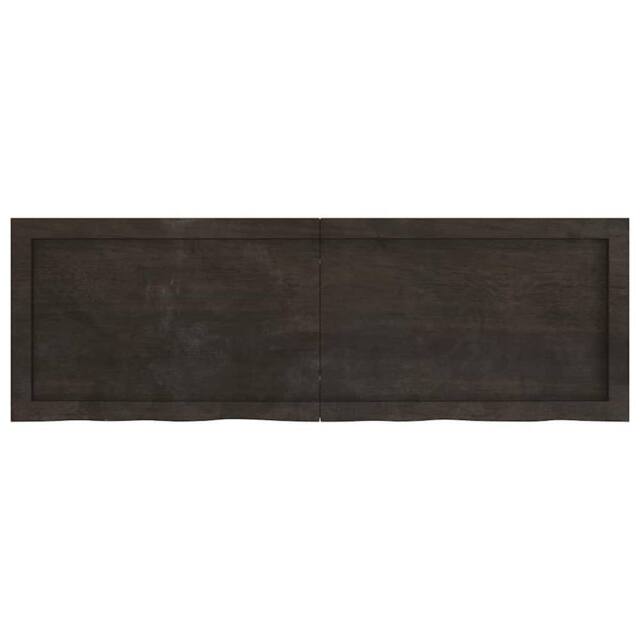 Berkfield Home Wall Shelf Dark Grey 120x40x(2-6) cm Treated Solid Wood Oak - image 1