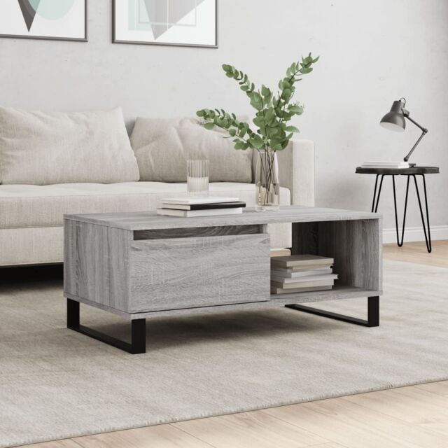 Berkfield Home Coffee Table Grey Sonoma 90x50x36.5 cm Engineered Wood - image 1