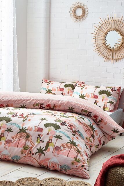 Furn Nalani Global Reversible Duvet Cover Set in Light Sand - Size: Super King - image 1