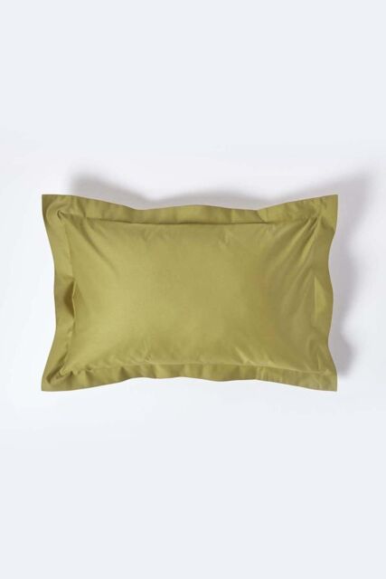 Homescapes Egyptian Cotton Oxford Pillowcase 1000 TC in Olive - image 1