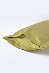 Homescapes Egyptian Cotton Oxford Pillowcase 1000 TC in Olive - thumbnail 3