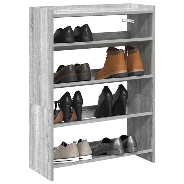 Berkfield Home Shoe Rack Grey Sonoma 60x25x81 cm Engineered Wood - Size: 60 x 25 x 81 cm - image 1