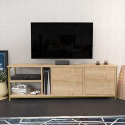 Decorotika Primrose TV Stand TV Unit for TV's up to 72 inch in Gold