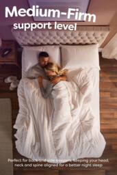 Slumberdown Single Wonderful Wool Medium Support Back Side Sleeper Pillow in White - thumbnail 5