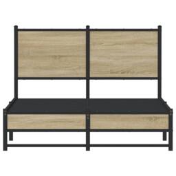 Berkfield Home Metal Bed Frame without Mattress Sonoma Oak 120x190 cm Small Double in Light Oak - thumbnail 5