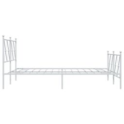 Berkfield Home Metal Bed Frame without Mattress with Footboard White 137x190cm - Size: 137x190 cm - thumbnail 5