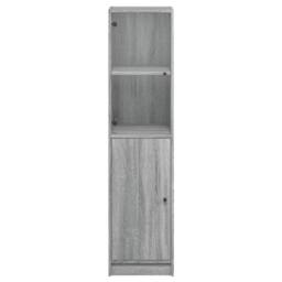 Berkfield Home Highboard with Glass Door Grey Sonoma 35x37x142 cm - Size: 35 x 37 x 142 cm - thumbnail 6