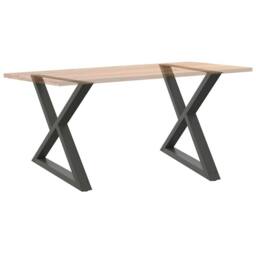 Berkfield Home Dining Table Legs 2 pcs Anthracite 90x(72-73.3) cm Steel in Grey - thumbnail 8