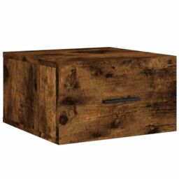 Berkfield Home Wall-mounted Bedside Cabinet Smoked Oak 35x35x20 cm in Brown - Size: 35 x 35 x 20 cm - thumbnail 2