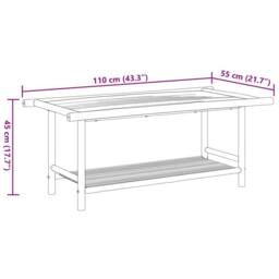 Berkfield Home Beautiful Coffee Table 110x55x45 cm Bamboo in Brown - Size: 110 x 55 x 45 cm - thumbnail 8