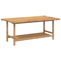 Berkfield Home Beautiful Coffee Table 110x55x45 cm Bamboo in Brown - Size: 110 x 55 x 45 cm - thumbnail 5