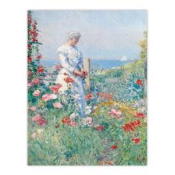 Artery8 Childe Hassam Framed Wall Art Celia in Her Garden Floral Portrait - Size: A4 - thumbnail 3