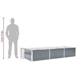 Berkfield Home Garden Raised Bed Galvanised Steel 240x80x45 cm Grey - Size: 240 x 80 x 45 cm - thumbnail 8