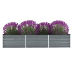 Berkfield Home Garden Raised Bed Galvanised Steel 240x80x45 cm Grey - Size: 240 x 80 x 45 cm - thumbnail 2