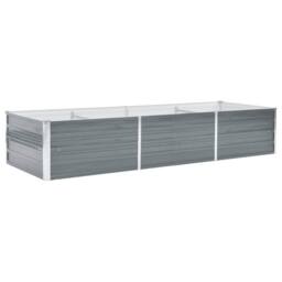 Berkfield Home Garden Raised Bed Galvanised Steel 240x80x45 cm Grey - Size: 240 x 80 x 45 cm - thumbnail 3