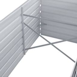 Berkfield Home Garden Raised Bed Galvanised Steel 240x80x45 cm Grey - Size: 240 x 80 x 45 cm - thumbnail 5