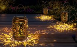 Obasyhig Pack of 2 Solar Waterproof Hummingbird Projection Hanging Lights in Brown - thumbnail 5