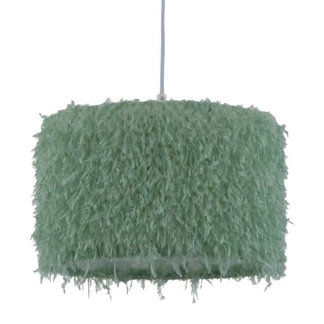 First Choice Lighting Rogers - Green Shaggy 30cm Easy Fit Pendant Shade - image 1
