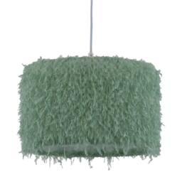 First Choice Lighting Rogers - Green Shaggy 30cm Easy Fit Pendant Shade - thumbnail 1