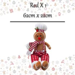 VFM e-Store Christmas Gingerbread Man Decoration 62cm x 22cm Red X 1 - Size: 62 cm x 22 cm - thumbnail 2