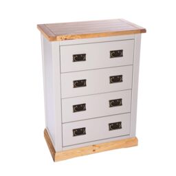 Cabinet Bits Bomporto 4 Drawer Chest of Drawers Bras Drop Handle in Light Grey - thumbnail 3