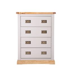 Cabinet Bits Bomporto 4 Drawer Chest of Drawers Bras Drop Handle in Light Grey - thumbnail 2