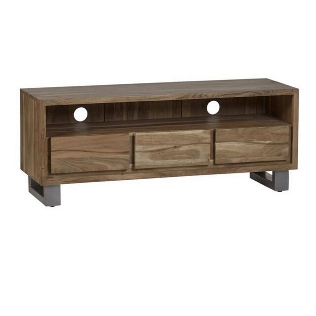 Indian Hub Baltic Live Edge Media Unit - Metal/Acacia Solid Wood - L40 x W140 x H45 cm in Brown - image 1