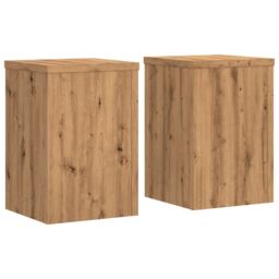 Berkfield Home Plant Stands 2 pcs Artisan Oak 25x25x35 cm Engineered Wood in Brown - Size: 25 x 25 x 35 cm - thumbnail 2