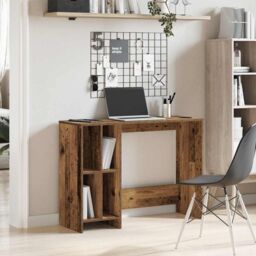 Berkfield Home Desk Old Wood 102.5x35x75 cm Engineered Wood in Brown - thumbnail 3