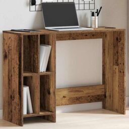 Berkfield Home Desk Old Wood 102.5x35x75 cm Engineered Wood in Brown - thumbnail 1