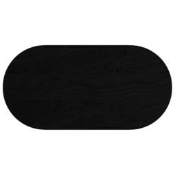 Berkfield Home Table Top Dark Brown 100x50x2 cm Solid Wood Oak Oval in Black - Size: 100 x 50 x 2 cm - thumbnail 1