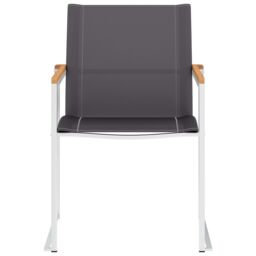 Berkfield Home Garden Chairs 4 pcs Textilene & Stainless Steel Grey - thumbnail 3